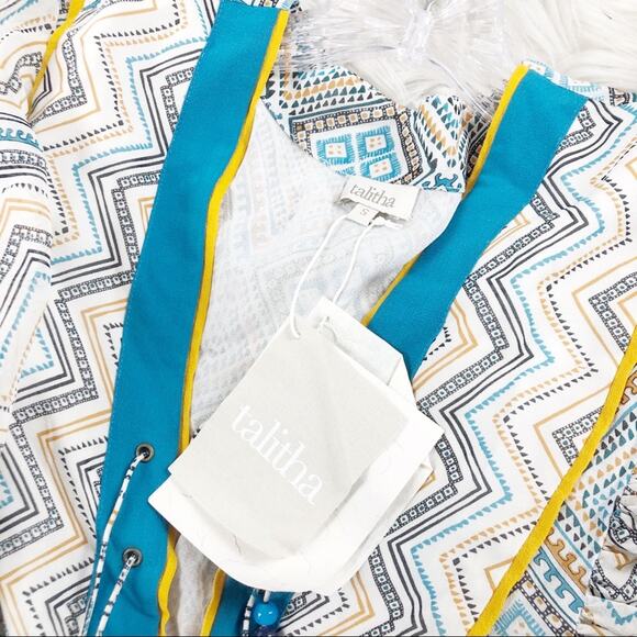 Talitha Women's Maghreb Pinted Silk-Georgette V-Neck Maxi Dress‎ Size S  NEW - Picture 3 of 7